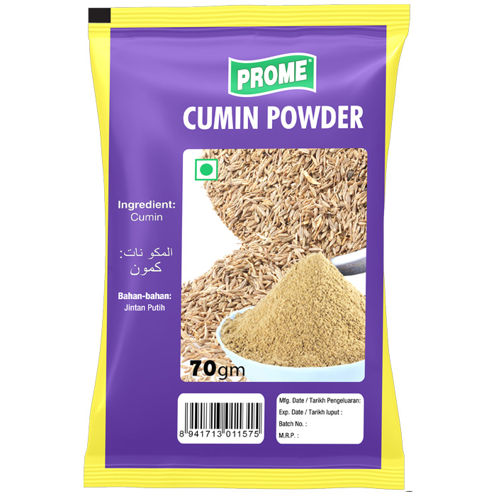 Prome Cumin Powder 70gm Foil Pack Barcode 8941713011575