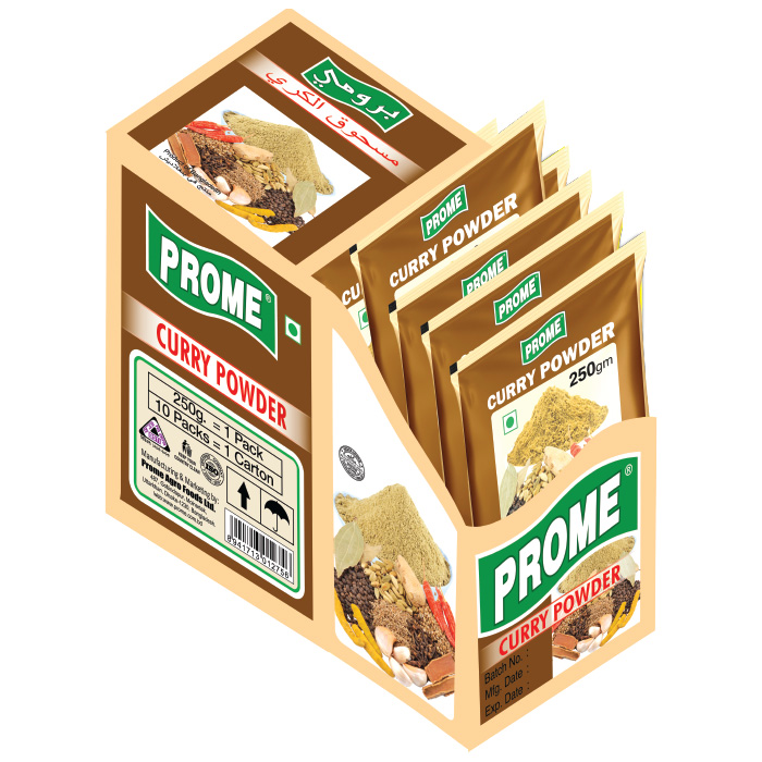 Prome Curry Powder 250gm Display box Barcode 8941713012756